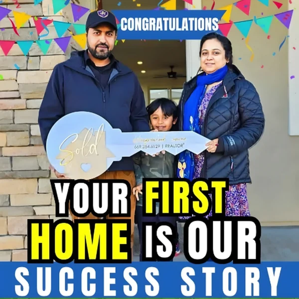 Happy clients receiving keys to their new home — The Saini Realty